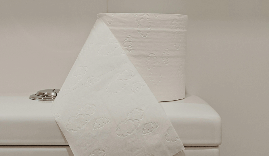 White toilet paper to illustrate how to remove stubborn stains from fabrics like blood, sweat, vomit and urine